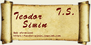 Teodor Simin vizit kartica